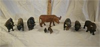 Bison & Wooden Ox Figurines