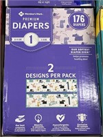 MM size 1 diapers 176 ct