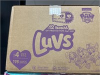 Luvs size 4 diapers 198 ct