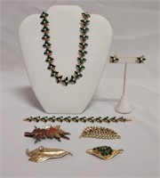 Necklace, Earrings & Bracelet Set, Brooches