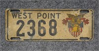 Vintage West Point License Plate