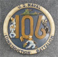 WWII 106th US Naval Construction Battalion Plaque