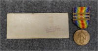 3 Bar US WWI Victory Medal In Box