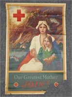 WWI Our Greatest Mother Red Cross Poster