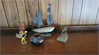 Iron, Sailboat, Bowl, Figures