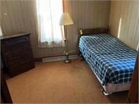 Single Bed Set, Lamp, Dresser