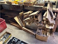 Assorted Lumber and Wood Under Bench