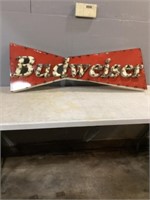 Metal Budweiser sign 45 1/2 x 15 3/4