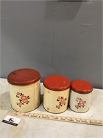 Hall red poppy canisters