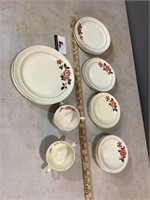 Set of four each hall red poppy place Settings