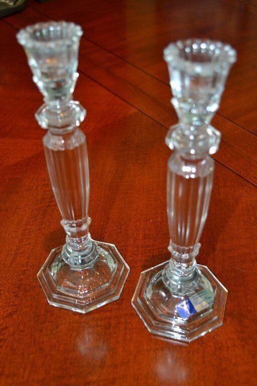 Crystal Clear Ind. Candle Stick Austria Pair