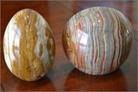 Polished Onyx Stone Large Egg and Half Sphere Set