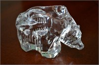 Orrefors Crystal Grizzly Bear Animal Figure