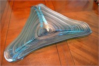 Triangular Modern Hand Blown Art-Glass Turquoise
