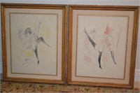 Rope Dancer Paintings by Marcel Vertes Circa 1940s