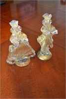 Murano Glass Harlequin Figures Pair 24k Highlights