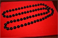 28" Genuine Black Onyx & 14K Gold Bead Necklace