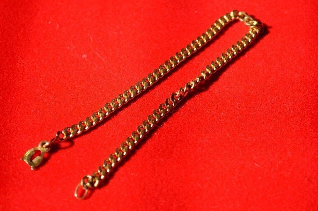 18K Yellow Gold Cuban Link 8" Bracelet