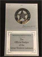 Sterling Wyatt Earp Marshal Badge 14 grams
