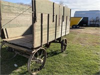 5x10 steel wheeled barge wagon with hyd hoist
