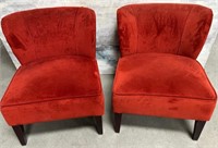 11 - PAIR OF RED CHAIRS