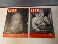 2 Life Magazines Oct. 23, 1944 + Aug. 16, 1943