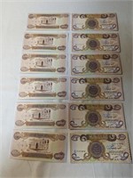12 - 1000 Dinars from Central bank of Iraq