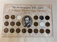 Lincoln Wheat -Ear Penny 1939-1958 incomplete