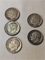 1957, 1958, 1959,1961 and 1962 Dimes