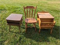 2 Endtables & Wooden Chair