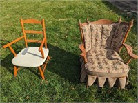 Solid Maple Chair & Maple Spring Rocker