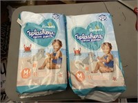 2 pampers splashers size medium 11 count