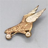 Vintage Winged Roller Skate Pin