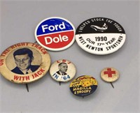 Various Button Pins-Political/Advertising