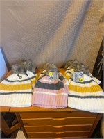 10 new ladies textured stripe knit winter hats