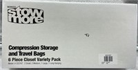 6pc Compression storage and travel bags.