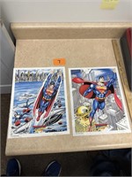 Pair of Vintage Superman Pictures