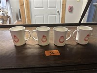 Set of 4 Corning Ware Santa Face Mugs