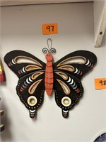 Vintage Metal and Wood Butterfly