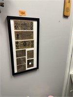 Glass Framed Reproduction Civil War Paper Money