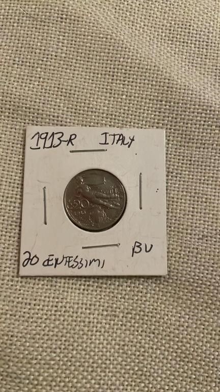 1919 Italy 20 Centesimi Coin "Flying Nude