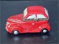 Red car Ceramic trinket box