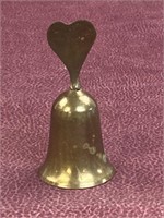 Vintage Brass Bell w/ Heart Handle 3 3/4”