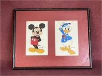 Mickey Mouse and Donald Duck framed Crosstitch