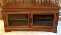Wooden TV Stand with glass doors 47 1/2”x 23