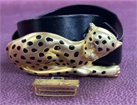 Signed VTG 90's Doreen Ryan Gold Leopard Cat