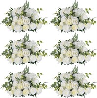 $244  BLOSMON 17.7 Artificial White Flowers  6 Pcs
