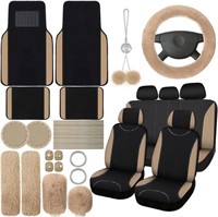 $58  Car Seat Cover Set with Accessories (Beige)