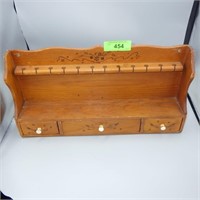 "MANCHESTER WOOD" SPOON RACK W/ DRAWERS - SIGNED>>