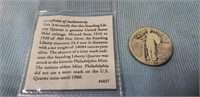 (1) 1927 Silver Quarter w/ COA